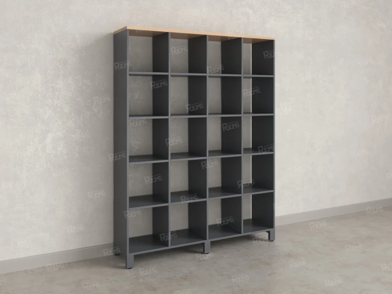 Стеллаж, 20 ячеек 1500х370х1980 RM144-150x37 Вяз Швейцарский светлый/Серый