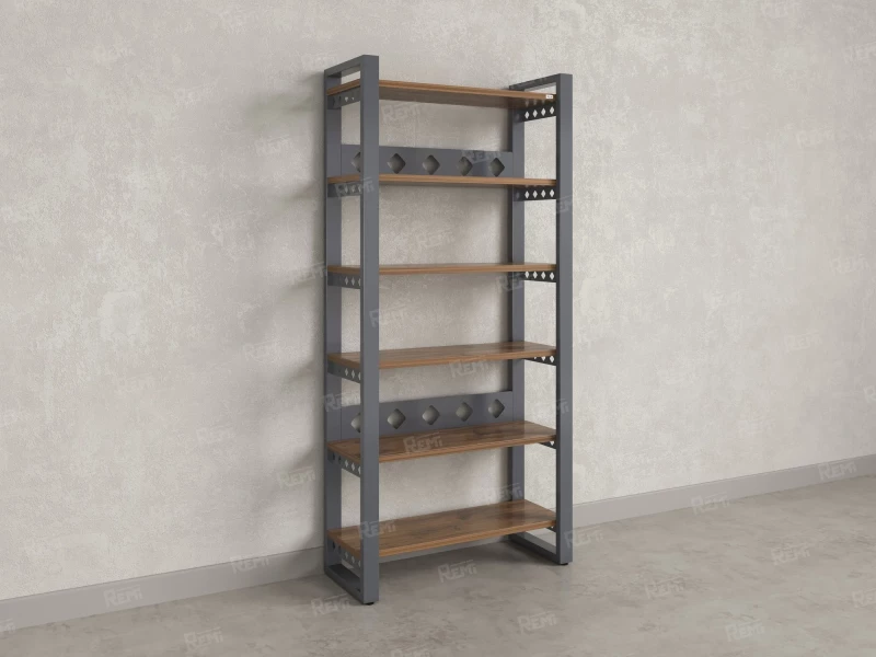 Стеллаж, 6 уровней 900x370x1920 RM132-90x37 Дуб Юстус/Серый