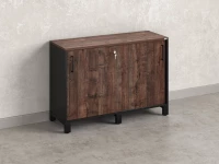 Низкий шкаф-купе 1200x420x850 RM124-120x42 Дуб Апрельский шоколад/Черный