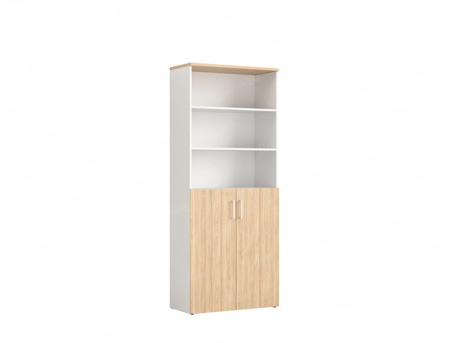 Шкаф комбинированный, регулируемые опоры, 6 уровней 900x420x2100 RM155-90x41 Вяз Швейцарский светлый/Белый