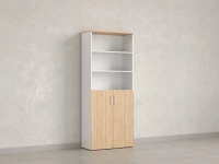 Шкаф комбинированный, регулируемые опоры, 6 уровней 900x420x2100 RM155-90x41 Вяз Швейцарский светлый/Белый