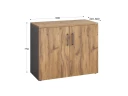 Шкаф низкий распашной, регулируемые опоры, 2 уровня 900x600x750 RM148-90x60 Дуб Юстус/Серый