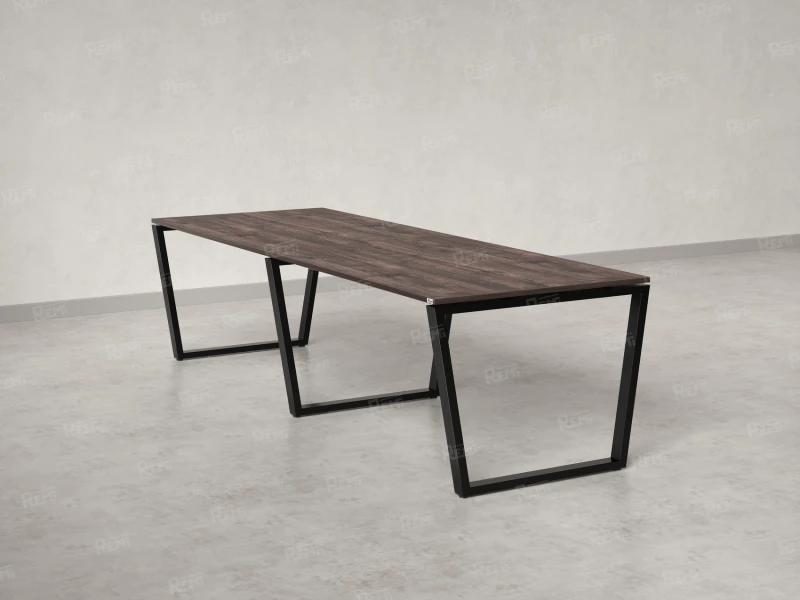 Cтол для переговоров, на V-обазном каркасе 2600x1400x750 RM082-260x140 Дуб Апрельский шоколад/Черный