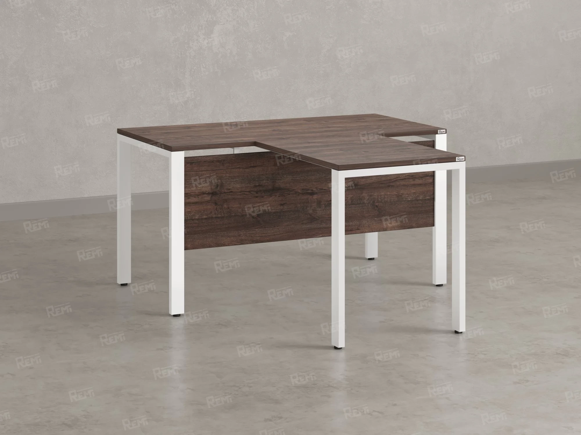 Стол с брифингом на П-образных опорах с экраном ЛДСП RM044-14x7 1400x2100x750 Дуб Апрельский шоколад/Белый