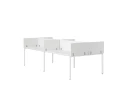 Бенч-система, 4 рабочих места, на П-образных опорах, 8 ЛДСП экранов 2400x1400x750 RM166-2-12x14 Белый/Белый
