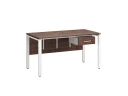 Стол прямой, подвесная тумба, ЛДСП экран, П-опора 1800x700x750 RM030-18x7 Дуб Апрельский шоколад/Белый