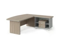 BRL RB070-160x200R Стол рук-ля угловой R с тумбой 2 ящика 1600х2000х760 Шорвуд/Серый вулканический