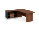 BRL RB070-180x200L Стол руководителя угловой L с тумбой 2 ящика 1800х2000х760 Орех Вармия/Черный