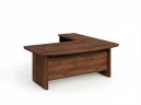 BRL RB070-180x200L Стол руководителя угловой L с тумбой 2 ящика 1800х2000х760 Орех Вармия/Черный
