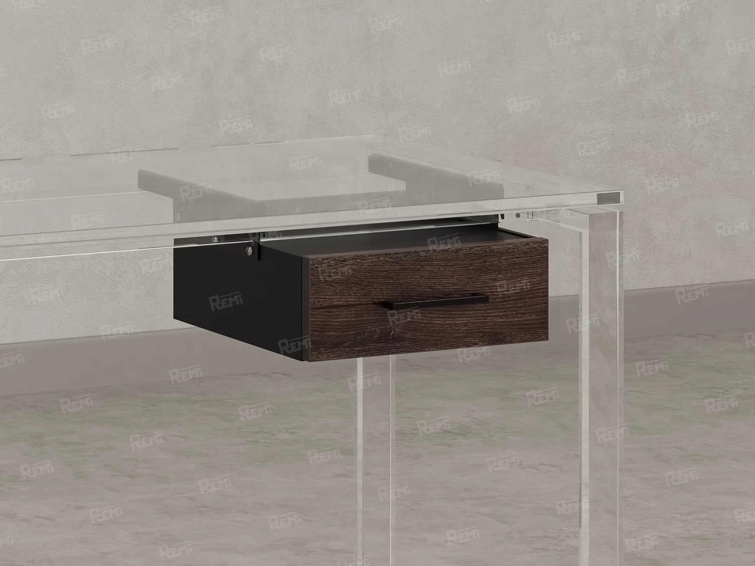 Тумба подвесная, один ящик 400x452x150 RM200-16х7 Дуб Апрельский Шоколадный/Черный