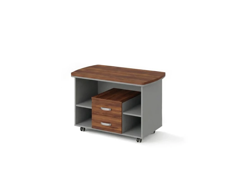 BRL RB075-100x60 Мобильная тумба на роликовых опорах 1000х600х700 Орех Вармия/Серый вулканический