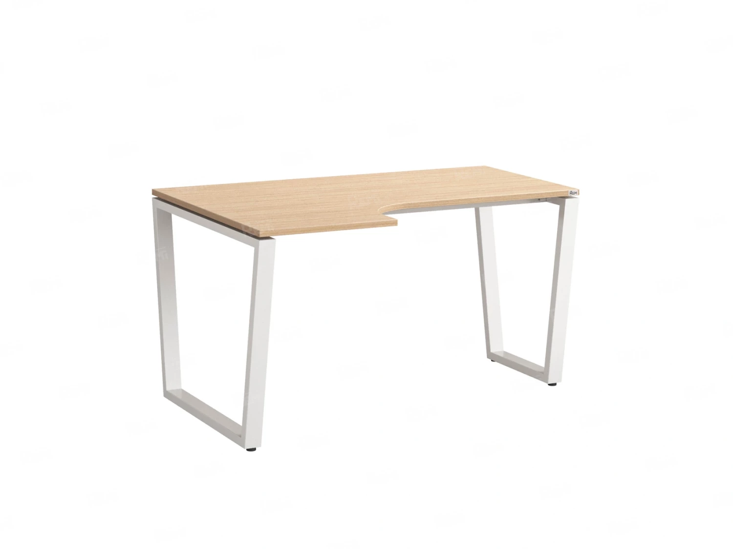 Стол угловой, U-опора, левый 1800x700/900x750, RM051-18x7-9 Вяз Швейцарский светлый/Белый