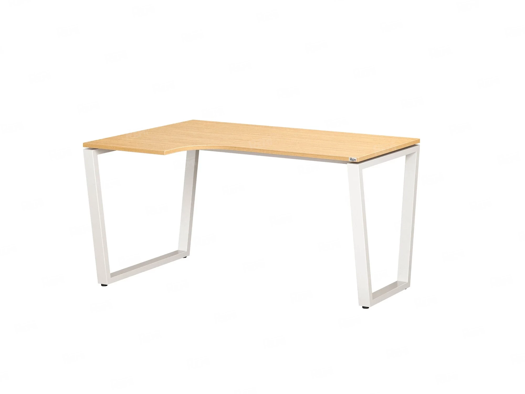 Стол угловой, U-опора, левый 1800x700/900x750, RM051-18x7-9 Вяз Швейцарский светлый/Белый