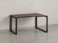 Стол угловой, О-опора, правый 1600x800/1000x750, RM054-16x8-10 Дуб Апрельский шоколад/Черный