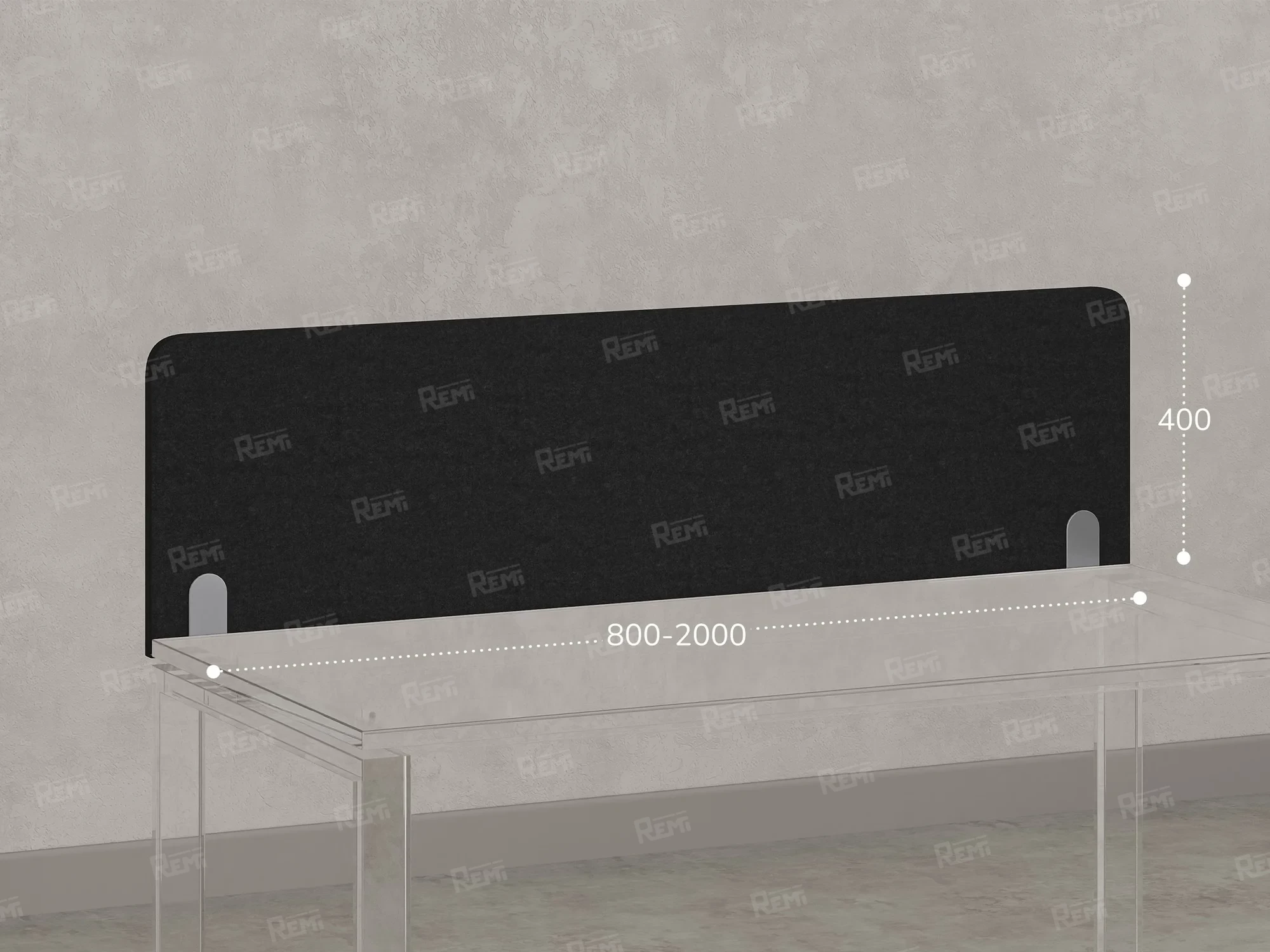 Экран-перегородка тканевый 800x16x400 RM207-80x40 Черный