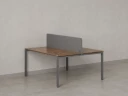 Бенч-система, 2 рабочих места, с одним тканевым экраном 1600x1600x750 RM165-1-16x16 Дуб Юстус/Серый