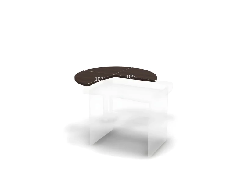 BRL RB024-109х107L Приставной элемент для стола 85 см (без опоры) ЛЕВЫЙ 1090х1070х28 Венге