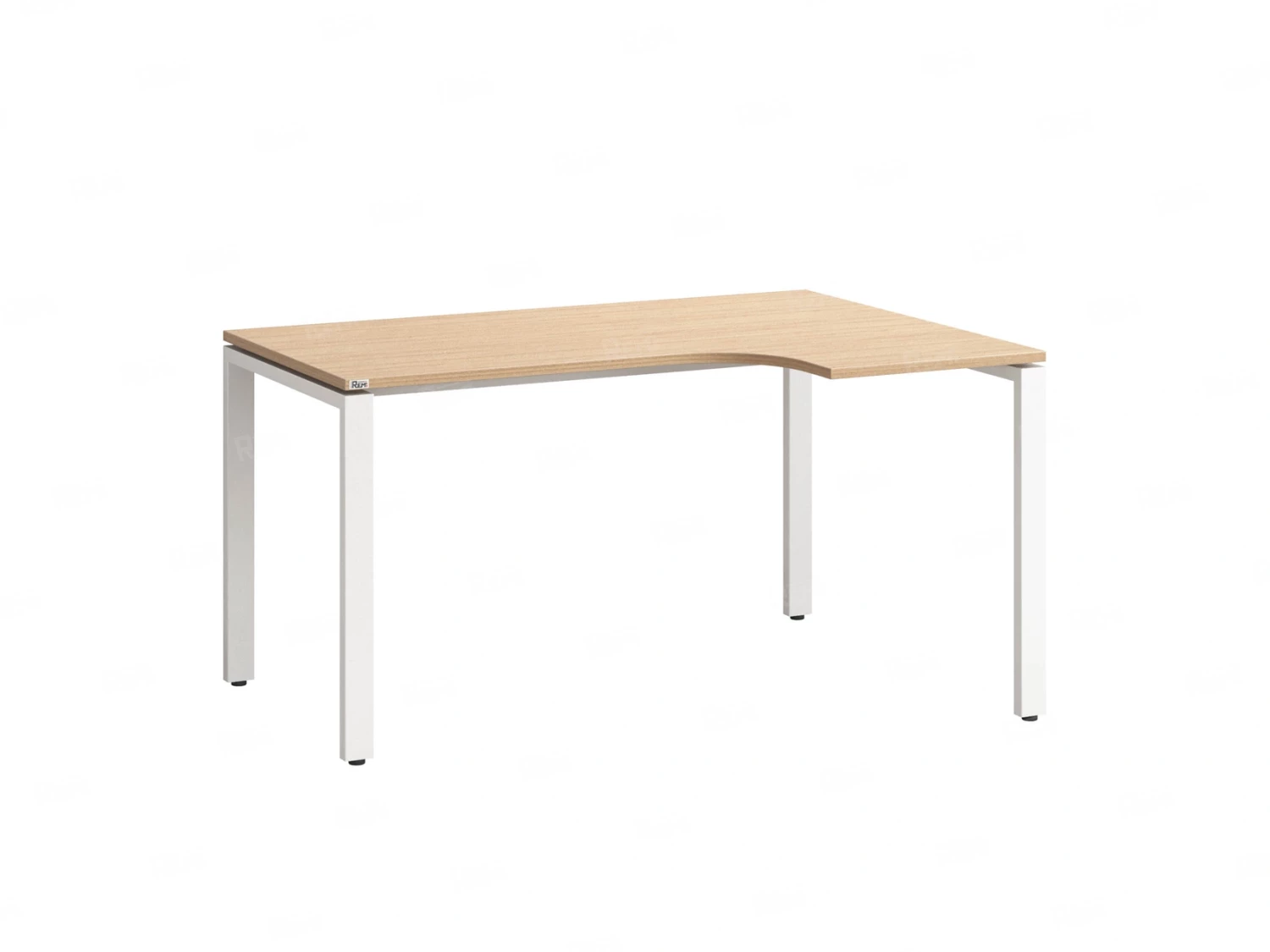 Стол угловой, П-опора, правый 1800x700/900x750, RM052-18x7-9 Вяз Швейцарский светлый/Белый