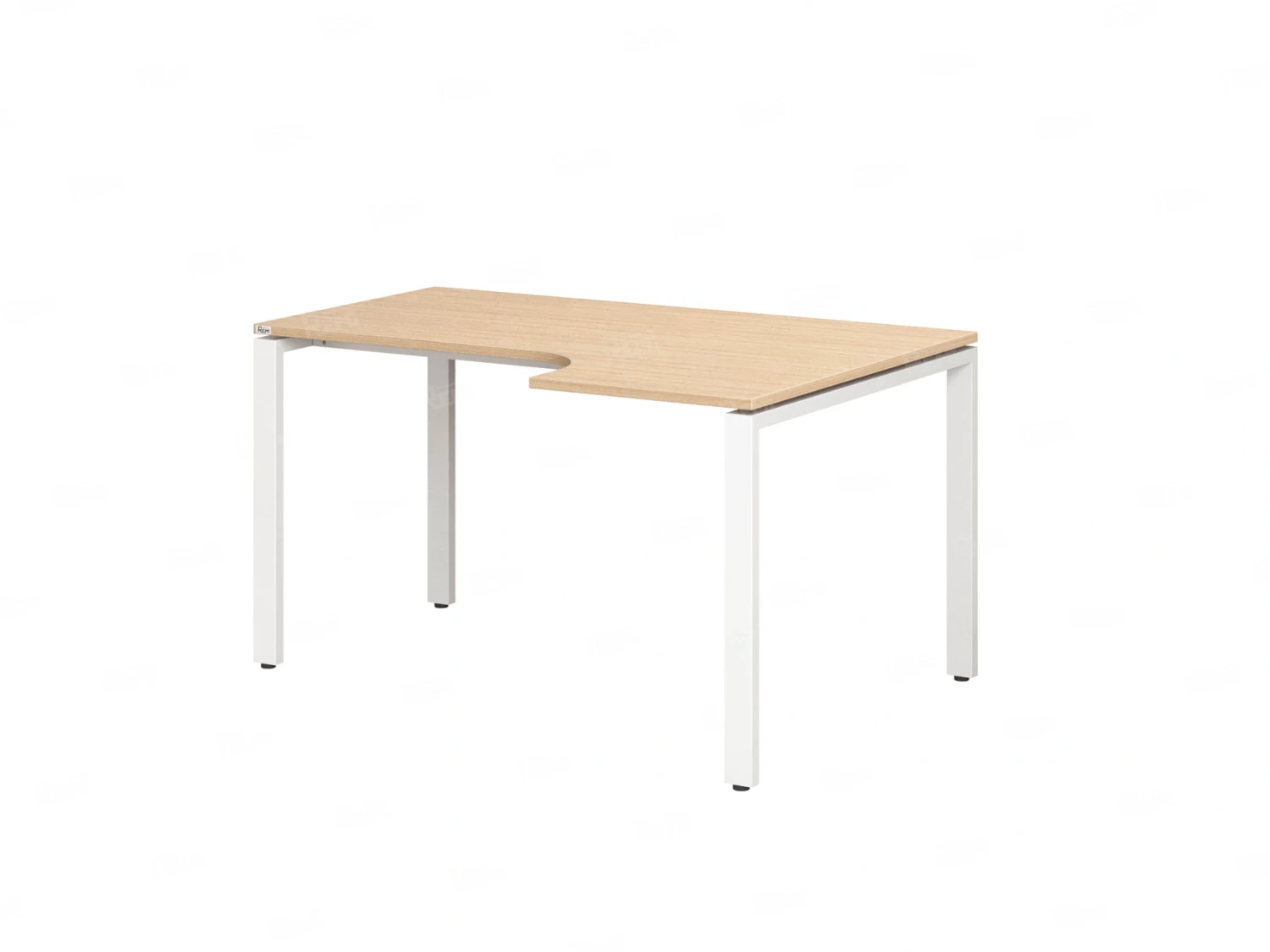 Стол угловой, П-опора, правый 1800x700/900x750, RM052-18x7-9 Вяз Швейцарский светлый/Белый