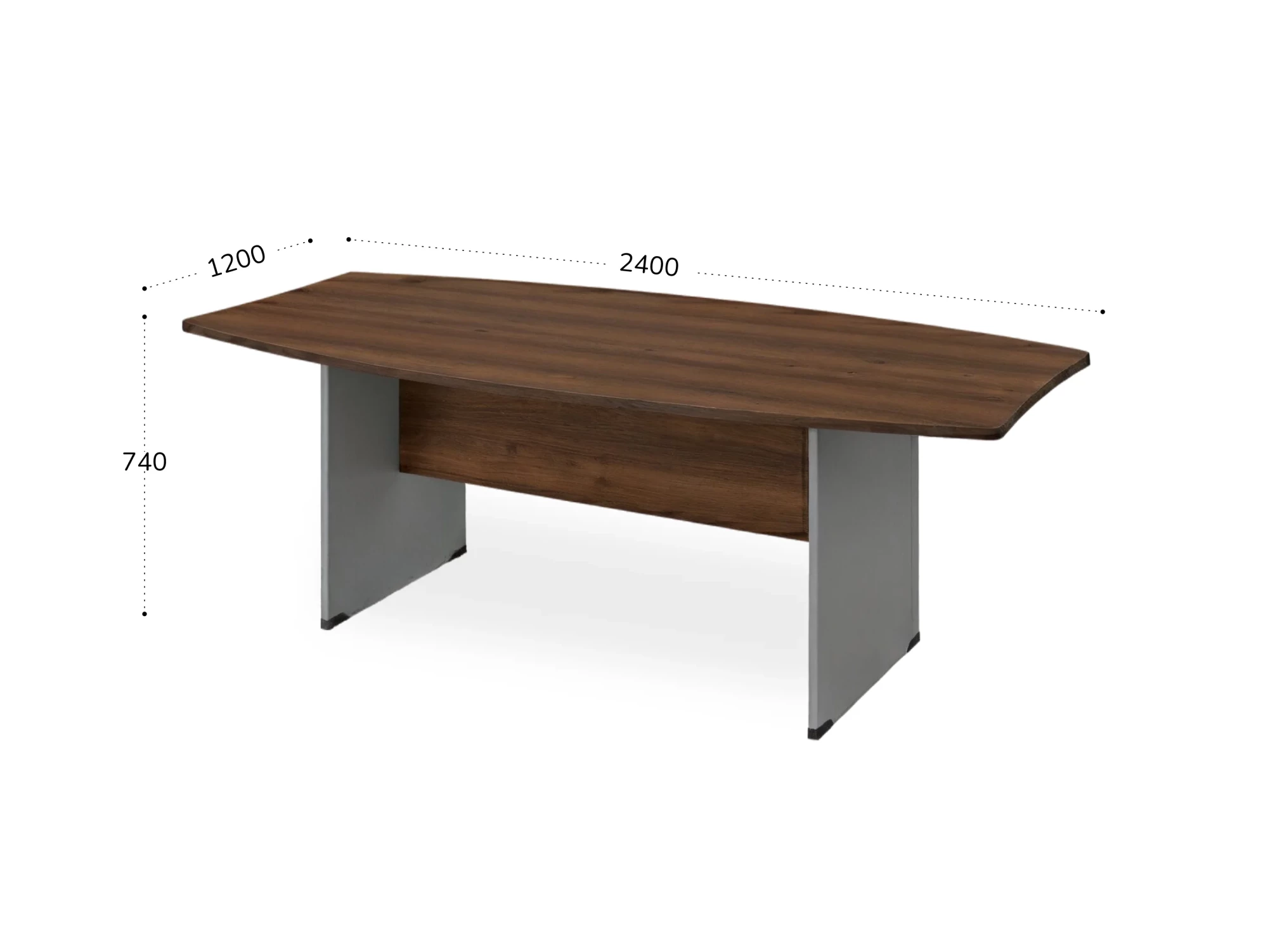 BRL RB006-240х120 Конференц-стол на панельном каркасе 2400х1200х740 Орех Вармия/Серый вулкан-кий