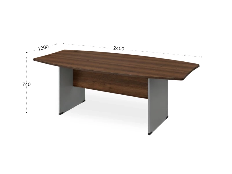 BRL RB006-240х120 Конференц-стол на панельном каркасе 2400х1200х740 Орех Вармия/Серый вулкан-кий