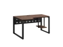 Стол угловой, экран металл, О-опора, левый 1800x800/1000x750, RM056-18x8-10 Дуб Апрельский шоколад/Черный