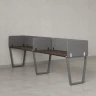 Бенч-система в 1 ряд, 2 рабочих места 5 тканевых экранов 2700x700x750 RM174-1-27x7 Дуб Апрельский шоколад/Серый