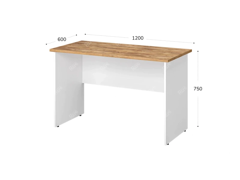 Стол прямоугольный 1200x600x750 RTD018 Таксония медовая/Белый