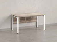 Стол прямой, П-опоры, экран ЛДСП,парящая стол-ца 1800x800x750 RM007-18x8 Дуб Маувелла/Белый