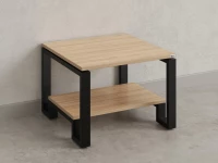 Журнальный стол с полкой 800x800x550 RM181-8x8 Вяз Швейцарский светлый/Черный