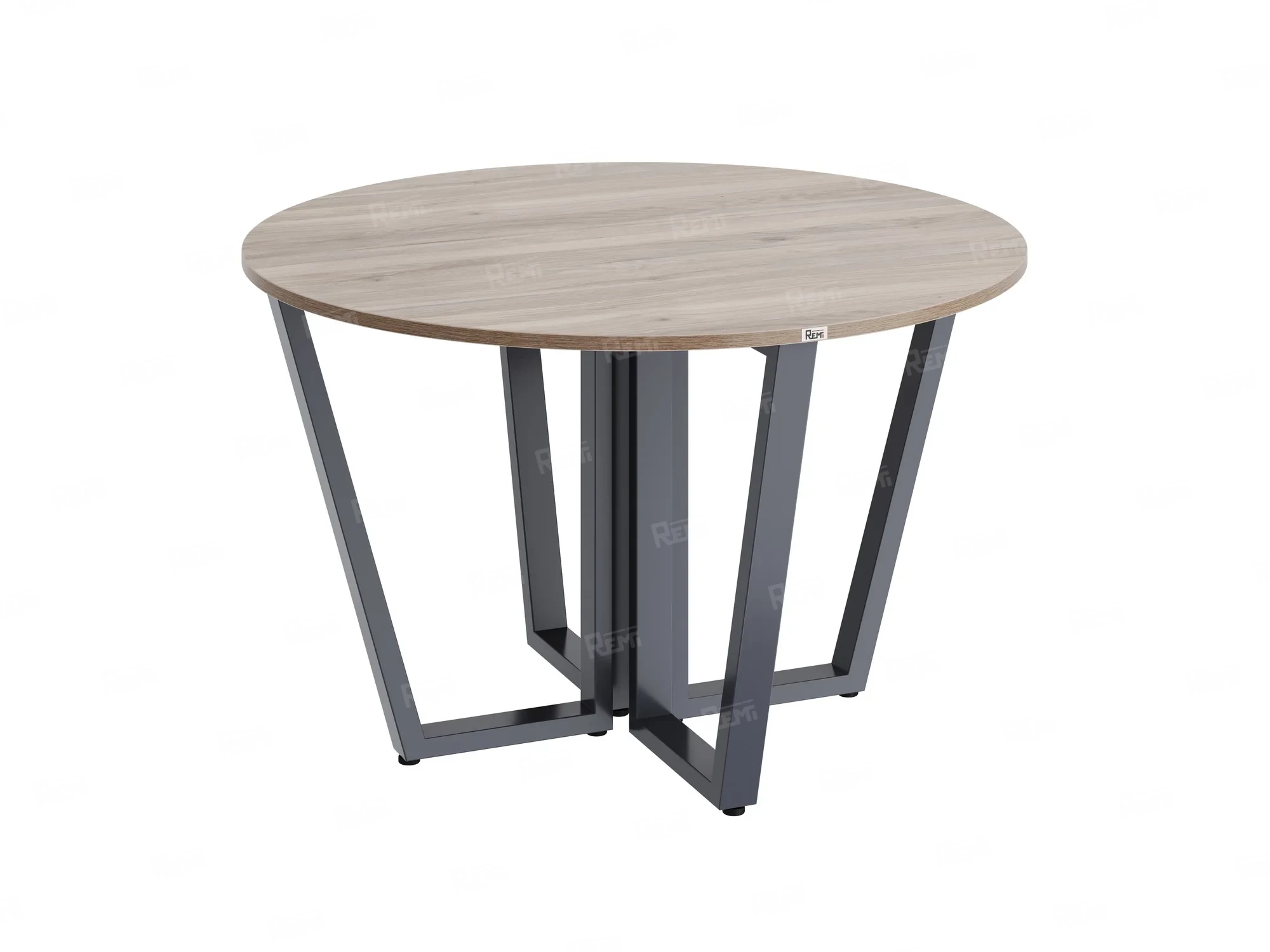 Круглый стол на U-образных опорах 1300x1300x750 RM188-13x13 Дуб Маувелла/Серый
