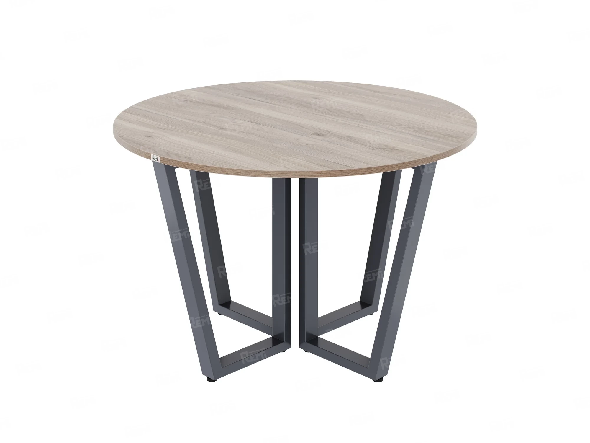 Круглый стол на U-образных опорах 1300x1300x750 RM188-13x13 Дуб Маувелла/Серый