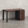Стол прямой с тумбой на П-образных опоре, правый 1800x700x750 RM103-18x7 Дуб Апрельский шоколад/Черный