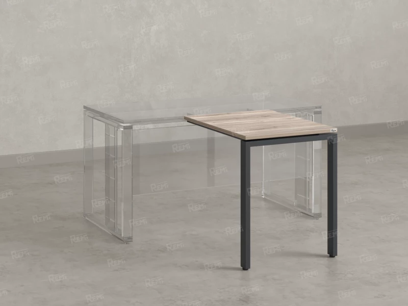 Брифинг прямой, с парящей столешнецей, на П-образном каркасе 900x600x750 RM070-9x6 Дуб Маувелла/Серый