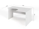 Угловой стол RLG005 140x100x75 Белый, Серия ЛАЙТ | LIGHT