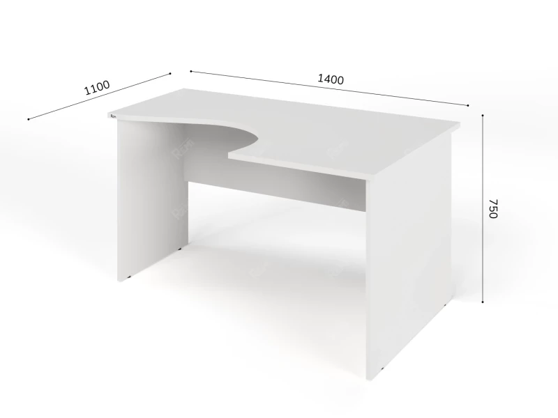 Угловой стол RLG005 140x100x75 Белый, Серия ЛАЙТ | LIGHT