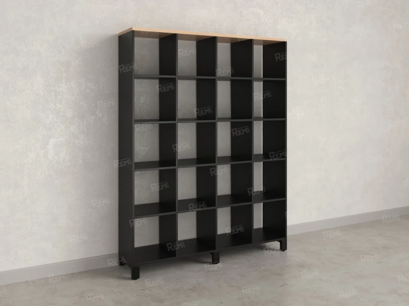 Стеллаж, 20 ячеек 1500х370х1980 RM144-150x37 Вяз Швейцарский светлый/Черный