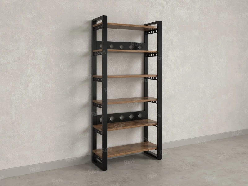 Стеллаж, 6 уровней 900x370x1920 RM132-90x37 Дуб Юстус/Черный