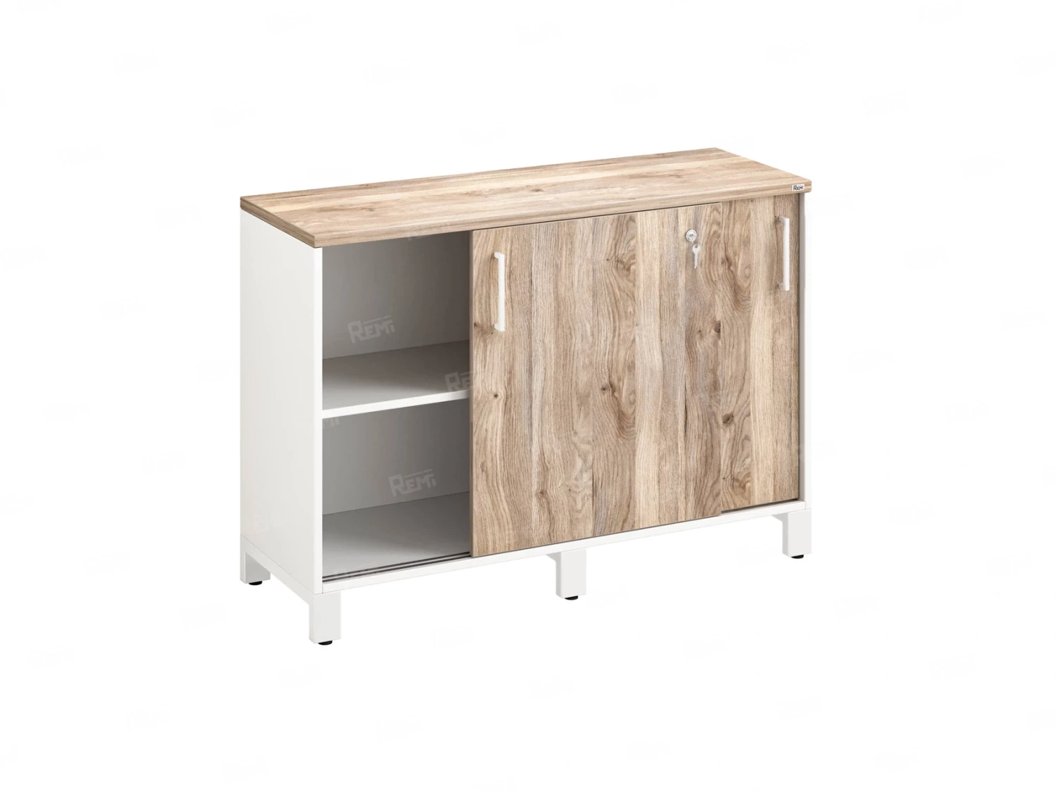 Низкий шкаф-купе 1200x420x850 RM124-120x42 Дуб Маувелла/Белый