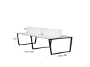 Бенч-система, 4 рабочих места, на U-образных опорах, 2 ЛДСП экранов 3200x1200x750 RM173-4-16x12 Белый/Черный