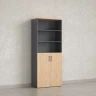 Шкаф комбинированный, регулируемые опоры, 6 уровней 900x420x2100 RM155-90x41 Вяз Швейцарский светлый/Серый