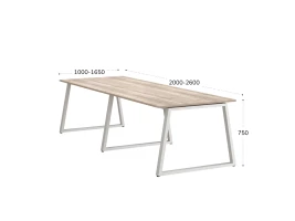 Cтол для переговоров, на A-обазном каркасе 2000x1000x750 RM083-200x100 Дуб Маувелла/Белый