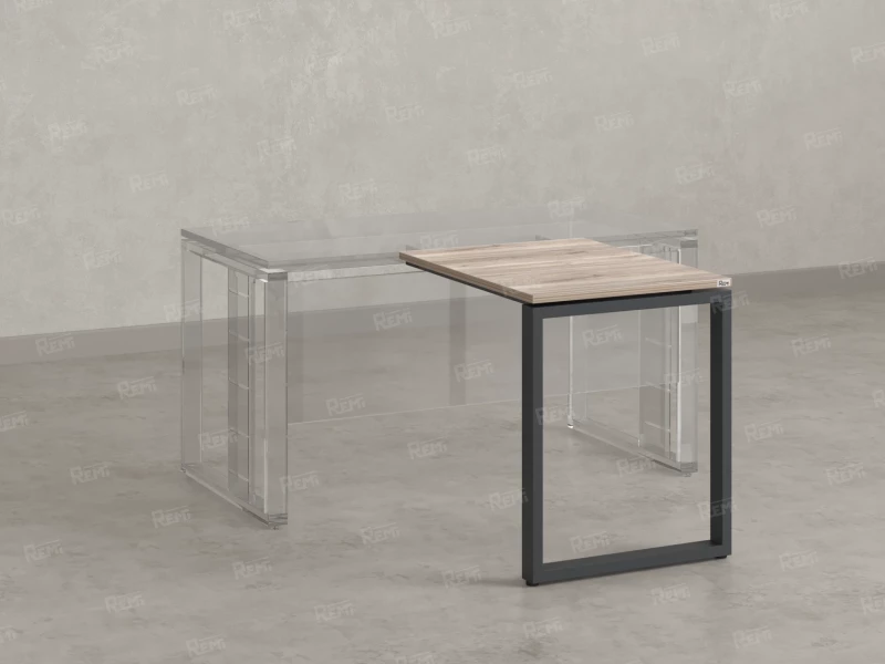 Брифинг прямой, с парящей столешнецей, на О-образном каркасе 1600x600x750 RM072-16x6 Дуб Маувелла/Серый