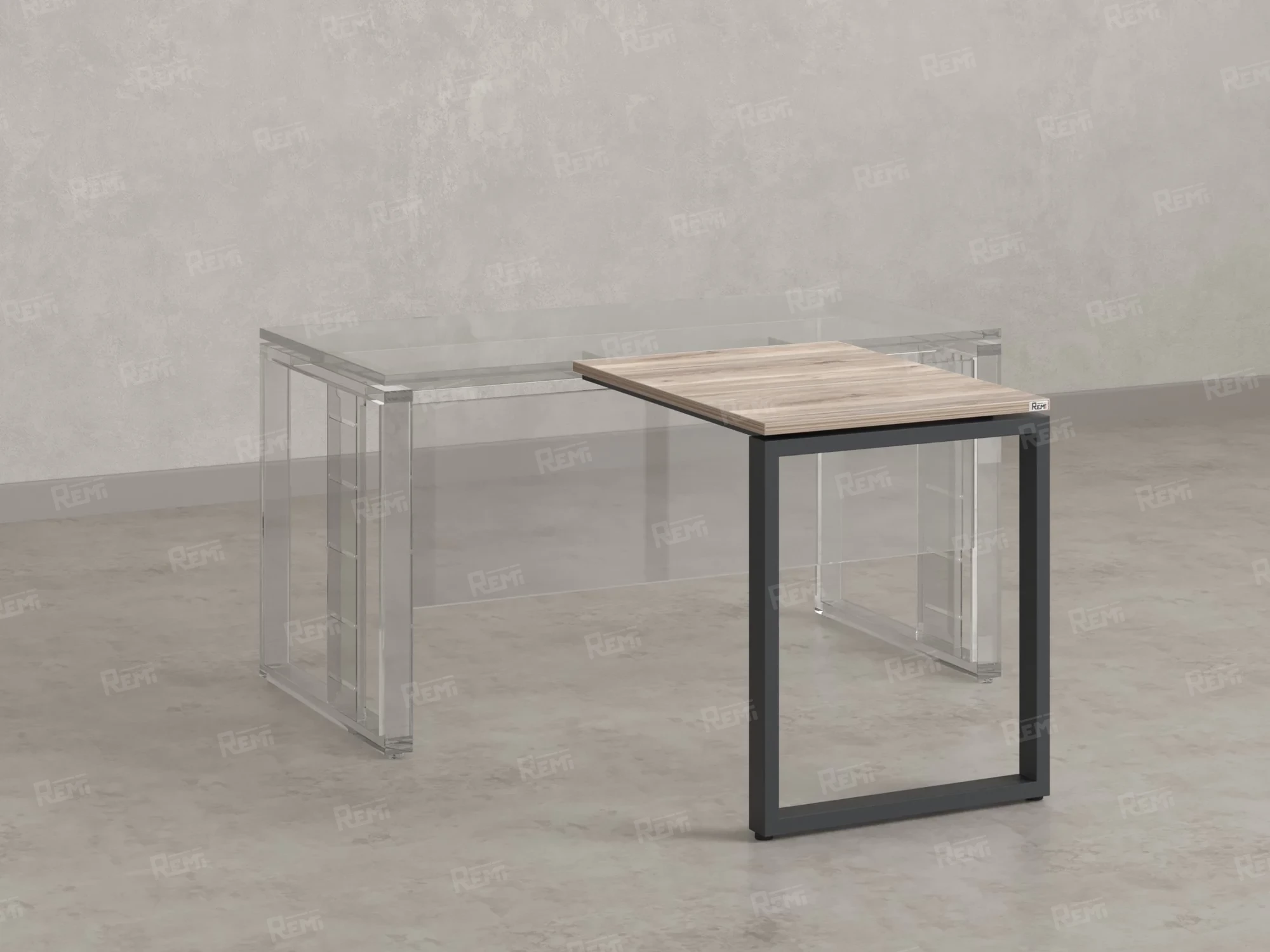 Брифинг прямой, с парящей столешнецей, на О-образном каркасе 1400x800x750 RM072-14x8 Дуб Маувелла/Серый