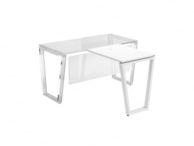 Брифинг прямой, с парящей столешнецей, на U-образном каркасе 1500x800x750 RM074-15x8 Белый/Белый