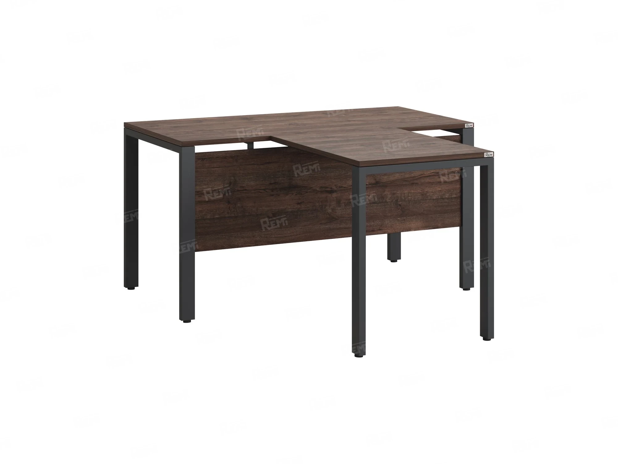 Стол с брифингом на П-образных опорах с экраном ЛДСП RM044-14x7 1400x2100x750 Дуб Апрельский шоколад/Серый