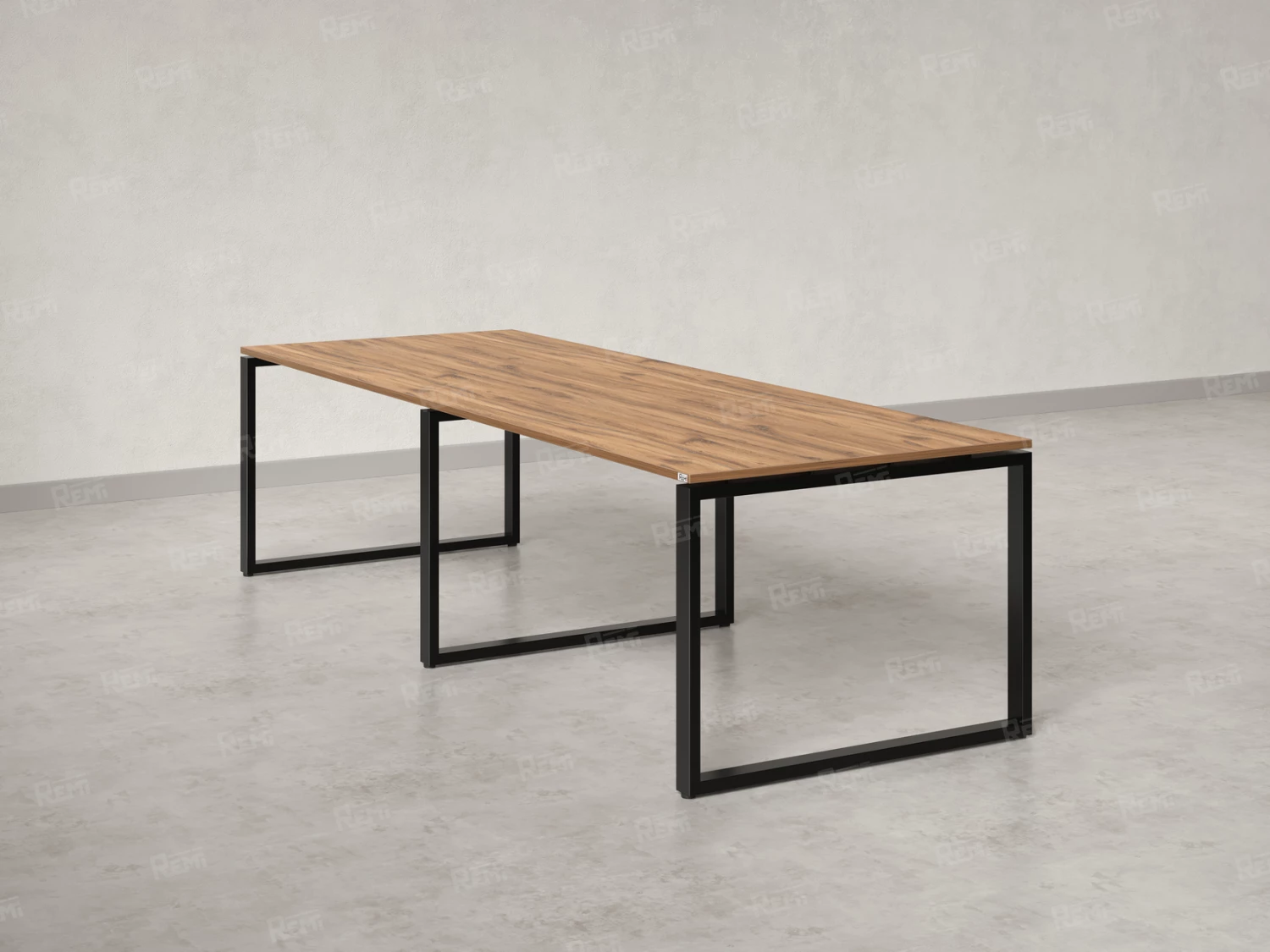 Cтол для переговоров, на О-обазном каркасе 2300x1250x750 RM081-230x125 Дуб Юстус/Черный