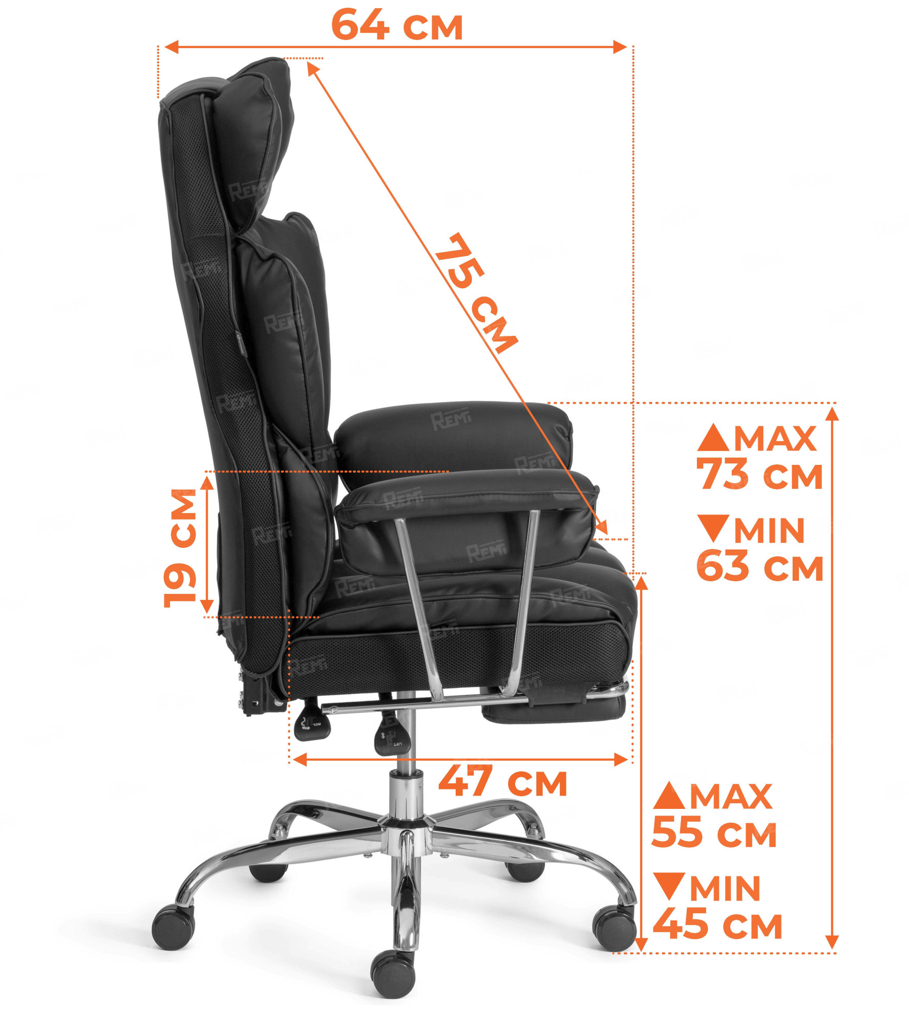 Кресло Comfy CR Черный/Черный, Экокожа (арт. 24856)