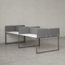Бенч-система, 4 рабочих места, на О-образных опорах, 8 тканевых экранов 1600x1200x750 RM170-1-16x12 Белый/Серый