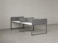 Бенч-система, 4 рабочих места, на О-образных опорах, 8 тканевых экранов 3200x1200x750 RM170-1-16x12 Белый/Серый